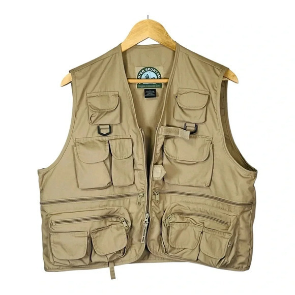 Master‎ Sportsman Fishing Utility Vest Cargo Rugged Outdoor Gear Men Size Large - Picture 1 of 13